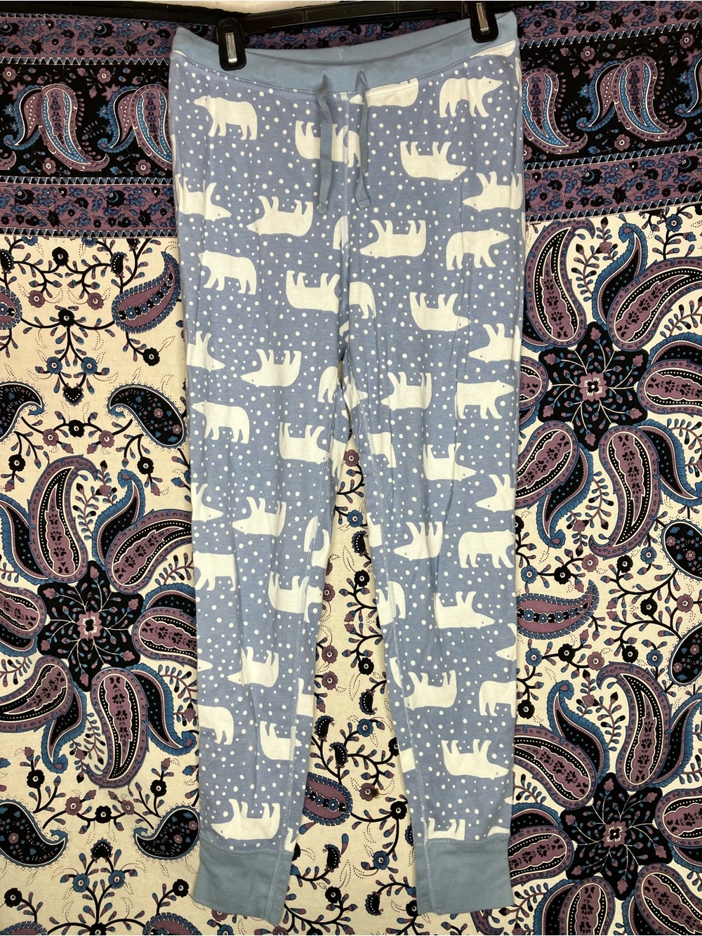 Hanna Andersson polar bear pajama leggings M organic cotton